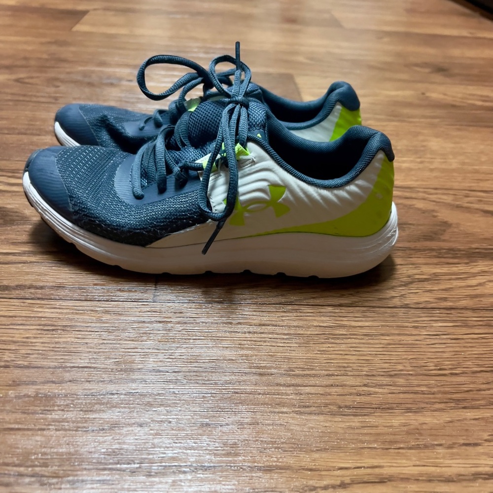 Kids' grey and Lime Athletic Shoes